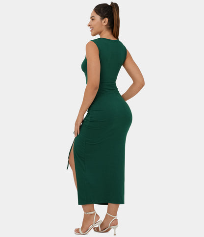 Ronde Hals Bodycon Midi Jurk