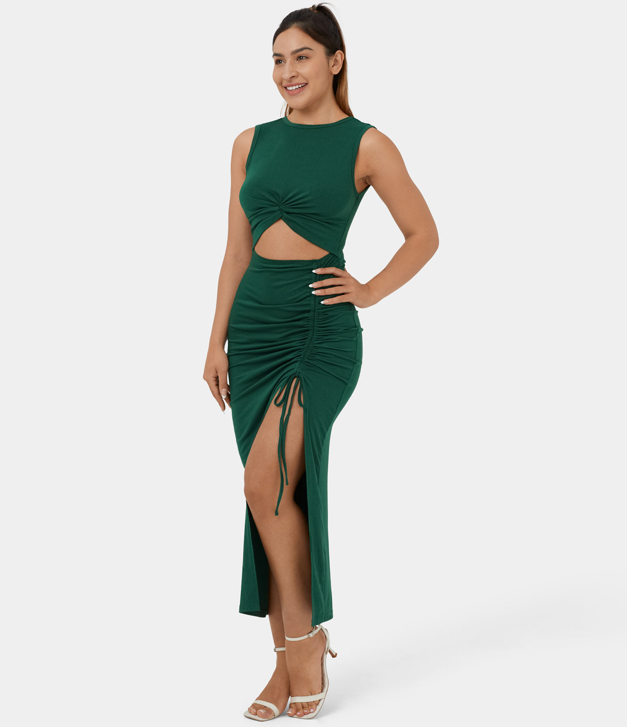 Ronde Hals Bodycon Midi Jurk