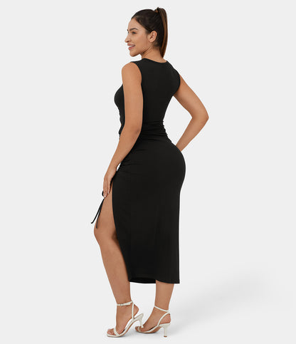 Ronde Hals Bodycon Midi Jurk