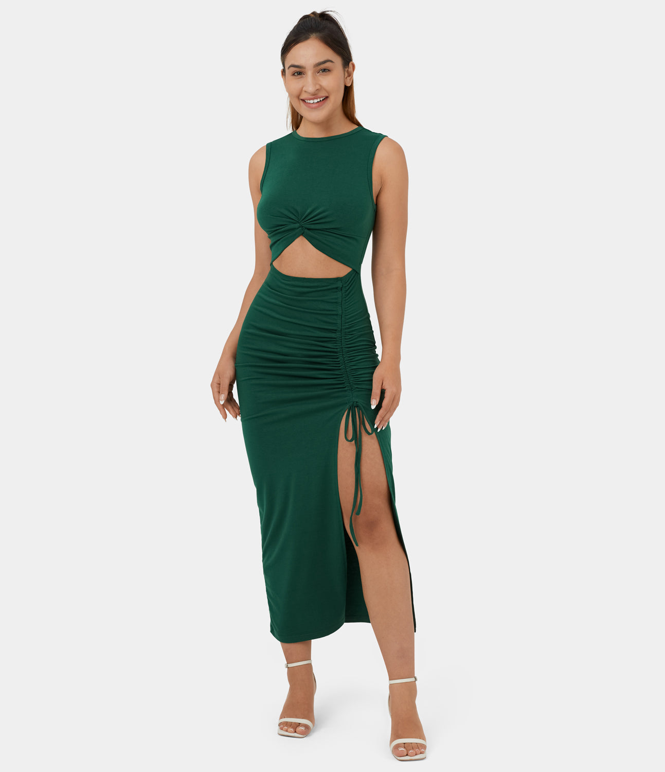 Ronde Hals Bodycon Midi Jurk