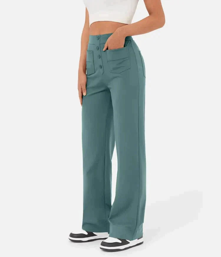 Nova™ High-waisted elastic casual trousers 