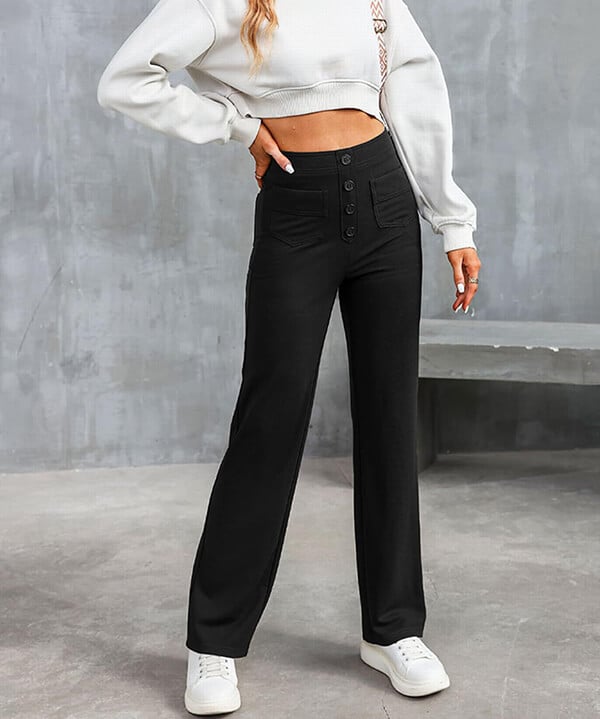 Nova™ High-waisted elastic casual trousers 