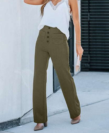 Nova™ High-waisted elastic casual trousers 