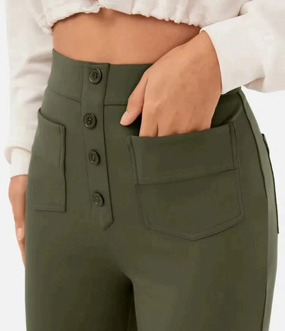 Nova™ High-waisted elastic casual trousers 