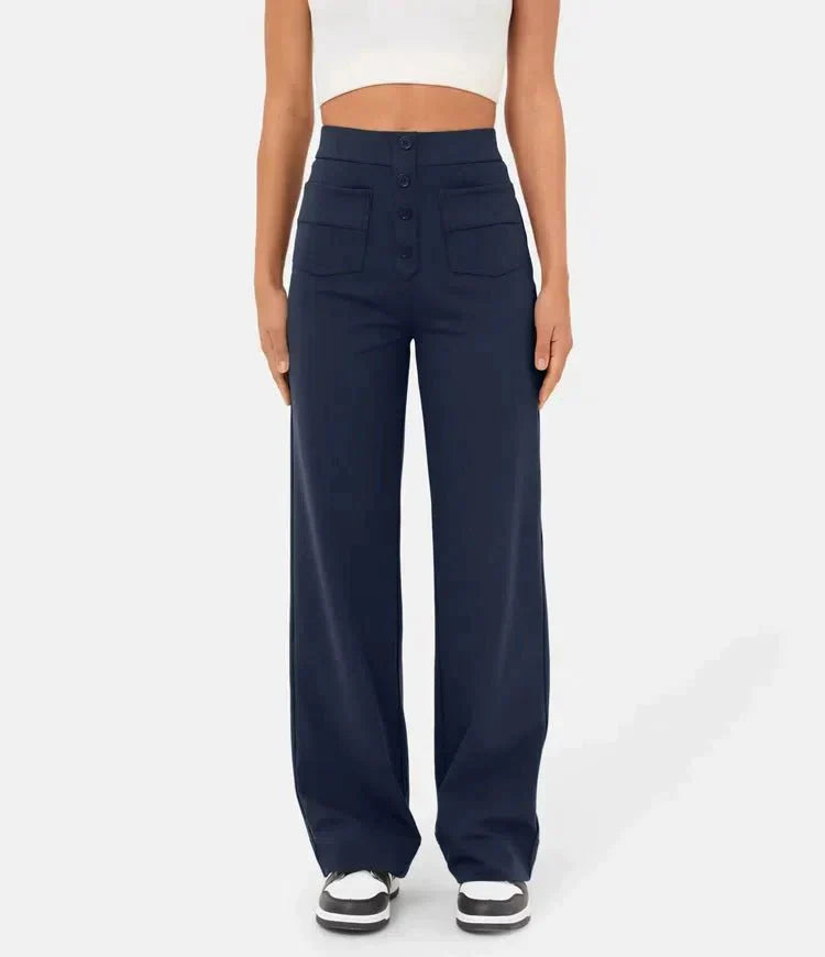 Nova™ High-waisted elastic casual trousers 